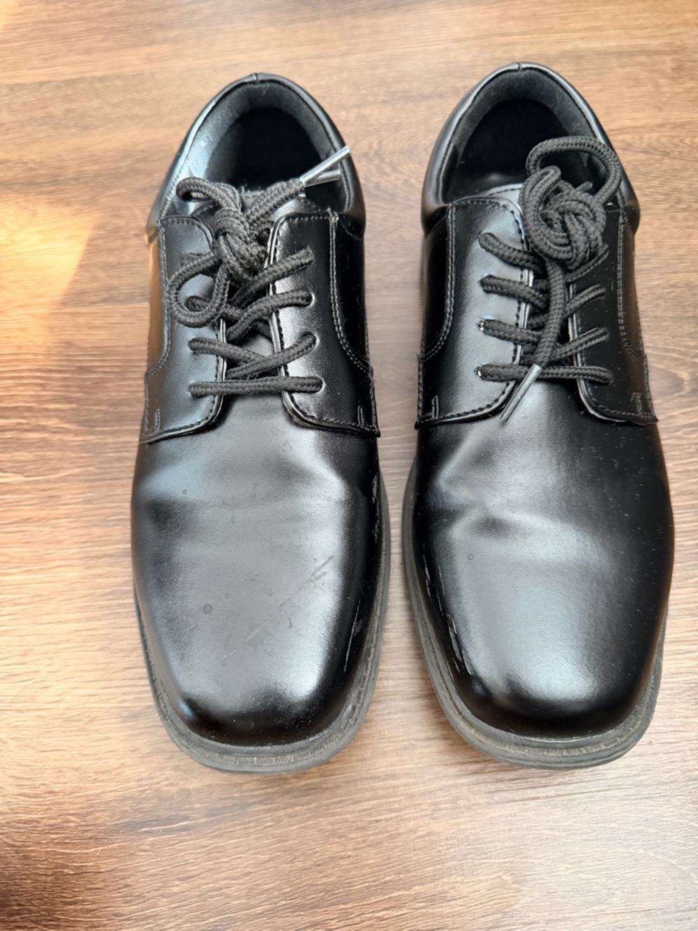 Classic Black Kids' Lace-Up Dress Shoes